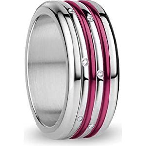 BERING Yukon vervangbare ringcombinatie voor dames, in zilver en paars, met uniek Twist- & Change-systeem