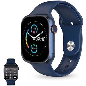 KSIX Urban 4 Smartwatch met oproepen en meldingen, smartwatch met sportmodi, activiteitenarmband, gezondheidsmonitor, groot display, 5,1 cm (2,15 inch), spraakassistent, iOS- en Android-app, blauw