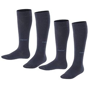 ESPRIT Foot Logo 2-Pack Unisex Kinderen Kniehoge Sokken Katoen Zwart Blauw Meer kleuren versterkte kniekousen zonder patroon ademend lang effen warm dik winter Multipack 2 Paar