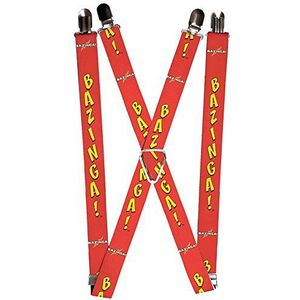 Gesp Down Unisex's Suspenders - Bazinga! Rood/goud