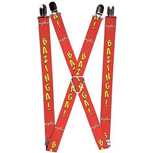 Gesp Down Unisex's Suspenders - Bazinga! Rood/goud