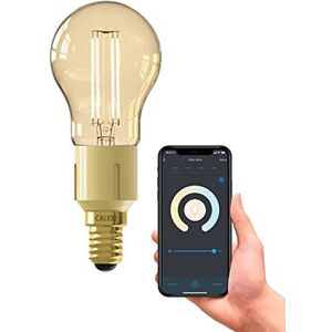 CALEX Slimme Filament Lamp - E14 - Wifi LED Verlichting - 5W Vintage Lichtbron - Dimbaar via Smart Home App - Warm Wit licht - Compatibel met Alexa en Google Home