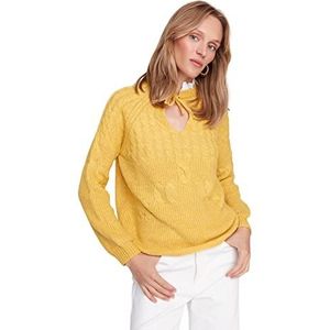 Trendyol Effen normale sweater met hoge hals voor dames, Geel, M