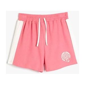 Koton Meisjes Trekkoord Color Contrast Katoenen Shorts, roze (286), 4-5 Jaar