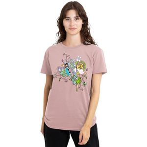 Fairies Young and Free Tinker Bell, maagdenpalm dames T-shirt, roze, medium, roze, M