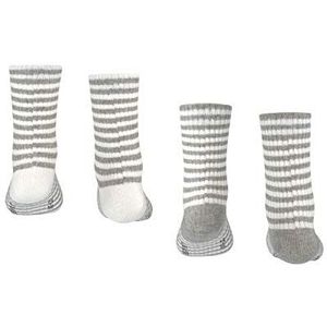 ESPRIT Sporty Stripe Unisex sokken voor kinderen, biologisch katoen, blauw, wit, roze, andere kleuren verkrijgbaar, strepen, 2 paar, grijs (lichtgrijs 3400), 23-26
