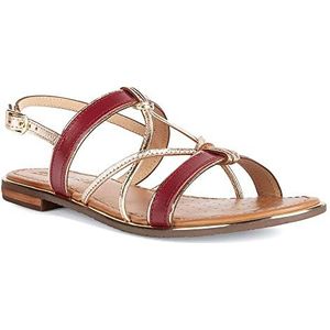 Geox Dames D Sozy Plus Flat Sandal, Cyclamen/LT Gold, 41 EU, Cyclamen Lt Gold, 41 EU