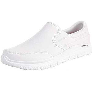 Skechers Flex Advantage Sr Bronwood Slip On Sneakers voor heren, wit leer., 44 EU