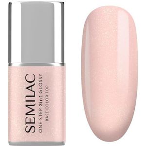 Semilac - S258 Naked Glitter Peach - 3in1 One Step Glossy Gel Nagellak - 7 ml