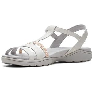 Clarks Amanda Tealite Sport sandalen voor dames, wit leer., 36 EU