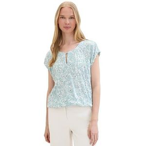 TOM TAILOR T-shirt voor dames, 35293 - Blue Tiny Flower Design, XXL