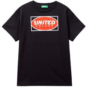 United Colors of Benetton T-shirt voor kinderen en jongeren, Zwart, 150