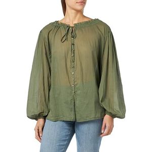 bridgeport Dames katoenen blouse 37325760-BR02, olijfgroen, L, olijfgroen, L