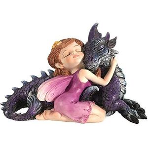 Nemesis Now U5072R0 Companion Knuffel Fairy en Purple Dragon Hugging Beeldje, Polyresin, One Size