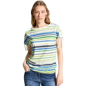 Gestreept T-shirt, Vanilla White, XS