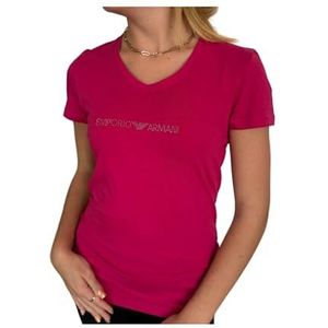 Emporio Armani Essential Studs Logo V-hals T-shirt, Magenta, L