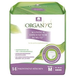 Organyc - Blaaszwak ondergoed van biologisch katoen - beschermt tegen ongewenst urineverlies en slechte geurtjes, maat M, 14 stuks