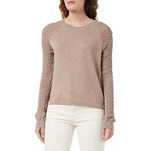 ONLY Dames ONLANA Life SEAWOOL L/S KNT Pullover Sweater, Mocha Meringue/Detail:W. Melange, S (2-pack)