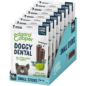 Edgard & Cooper Kauwstang voor honden, tandverzorging voor honden, 56 tandstokken, kleine hond, 7 stokken, 8 appels en eucalyptus, frisse adem, sterke tanden, lang aanhoudend kauwen