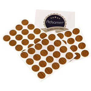 Adsamm® / 60 x afdekkappen/eiken/Ø 13 mm/rond / 0,45 mm dunne zelfklevende meubelpleisters