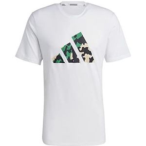adidas Heren T-shirt (korte mouw) Tr-Es+ Bl Log T, Wit, IB8259, XS