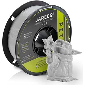 JAREES Petg filament 1,75 met 3D-oppervlak, hecht goed, 1 kg spoel, grijs filament, 1,75 mm ± 0,02 mm 3D-printerfilament.