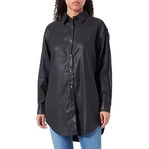 Teddy Smith C- Elena ML Lyocell gecoat hemd, zwart, XL dames