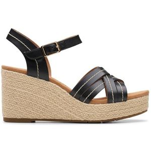 Clarks Premium Dames Sabina riem sandaal, zwart leer, 3.5 UK, Zwart leder, 36.5 EU