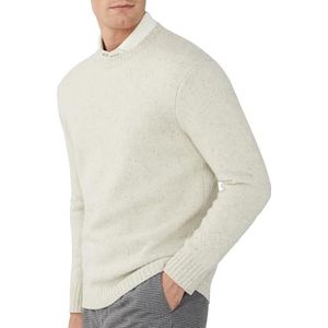 Hackett London Donegal Crew Knitwear voor heren, Wit (Canvas Wit), L