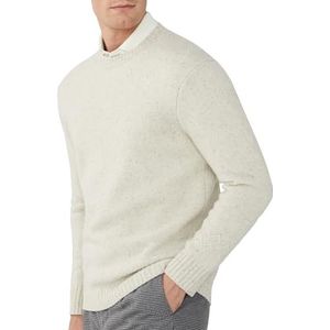 Hackett London Donegal Crew Knitwear voor heren, Wit (Canvas Wit), XXL