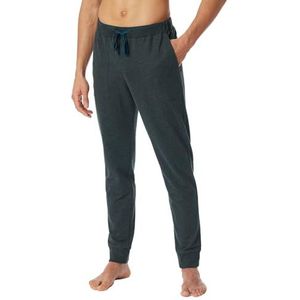 Schiesser Heren lange slaapbroek sweatwear organic katoenmix + Relax pyjama broekje, Donkergrijs-gem._181186, XX-Large (56)