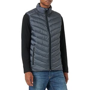TOM TAILOR Uomini Lichtgewicht gewatteerd vest 1031473, 24267 - Grey Twill Structure, XXL