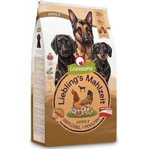 GranataPet Liebling's Mahlzeit Adult gevogelte, droge voer voor honden, voedsel voor honden zonder granen en zonder toegevoegde suikers, gezond en compleet voer, 10 kg