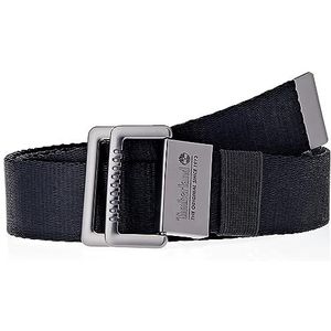 Timberland B76527 38 mm Logo Buckle Web Belt riem, zwart, XL voor heren, Zwart, XL