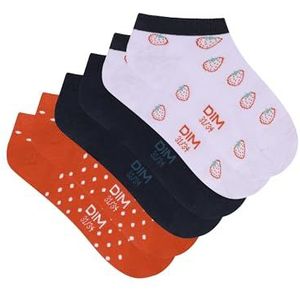 Dim Casual sokken voor meisjes (verpakking van 3 stuks), rood/roze/zwart, 27-30