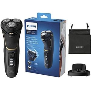 Philips Series 3000 Wet or Dry Elektrisch scheerapparaat voor heren met 5D draaibare en flexibele koppen (goud)