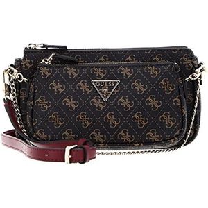 GUESS Noelle DBL Pouch Crossbody, damestas, eenheidsmaat, Bruin, One Size