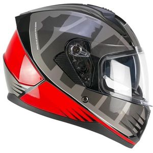 SKA-P Helm Full Face 3MHG SPEEDER SPORT grijs rood, S (55-56 cm)