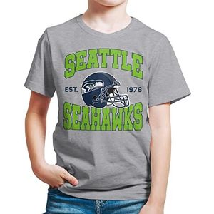 Junk Food Unisex NFL Team Helm T-shirt voor kinderen, Seattle Seahawks - Athletic Heather, S