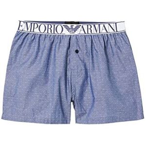 Emporio Armani Heren garen geverfd pyjama boxershorts, Gestippeld Blauw, S