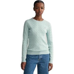 GANT Stretch Cotton Cable C-Neck, Dusty Turquoise, XL