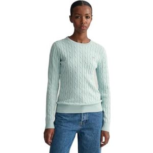 GANT Stretch Cotton Cable C-Neck, Dusty Turquoise, XL