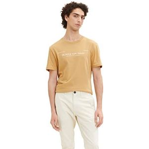 Tom Tailor Denim heren 1035581 T-shirt, 31041 - Brown Rice, XXL