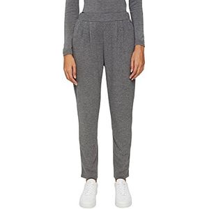 ESPRIT Zachte broek met elastische tailleband, gunmetal, XL