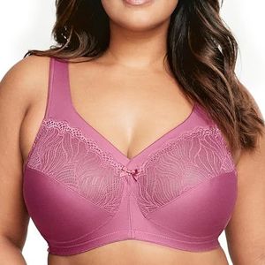 Glamorise Women's Plus Size MagicLift Natuurlijke Ondersteuning BH Draadloos #1010, Rood Violet, 105E