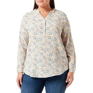 Sidona Dames hemdblouse 10130375, beige meerkleurig, L, Beige meerkleurig, L