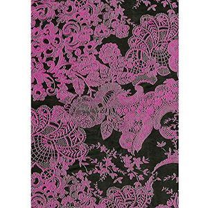 Décopatch papier nr. 460 verpakking met 20 vellen (395 x 298 mm, ideaal voor uw papiermachés) zwart roze, kant