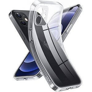 Supdeal Kristalhelder hoesje voor iPhone 12, [nooit geel] [camerabescherming], dunne slanke pasvorm, transparante zachte siliconen telefoonhoes cover, 6,1 inch, transparant