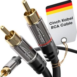 KabelDirekt – RCA audio Y-kabel – 1m – (Coax kabel geschikt voor versterkers, stereo-installaties, HiFi-systemen & andere toestellen met RCA/Cinch aansluitpunt, 1 naar 2)