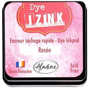 Aladine - Izink Dye Rosée stempelkussen – sneldrogend voor stempels en sjablonen – scrapbooking en creatieve kaarten – Franse inkt – maat M – 5 x 5 cm – kleur: roze